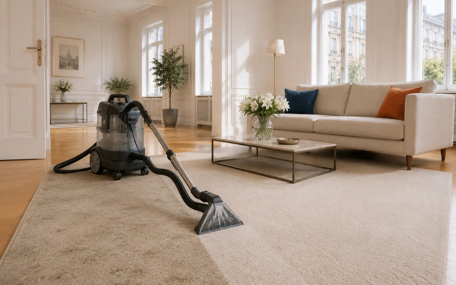 Teppichreinigung mit Sprühextraktion